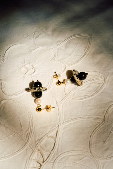 Galaxy Stud Earrings in Black