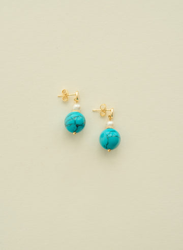 Stud Earrings With Turquoise