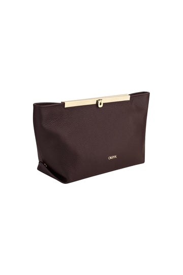 Brown Leather Clutch Bag