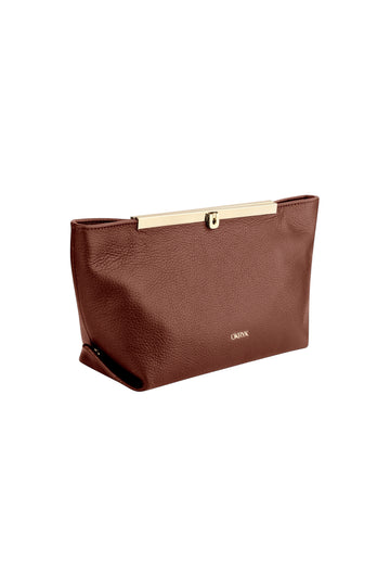 Caramel Leather Clutch Bag