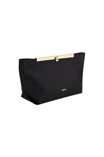 Black Leather Clutch Bag