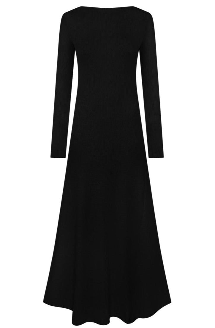 Knitted Maxi Dress with Open Back