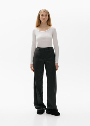 Grey Straight-Leg Pants