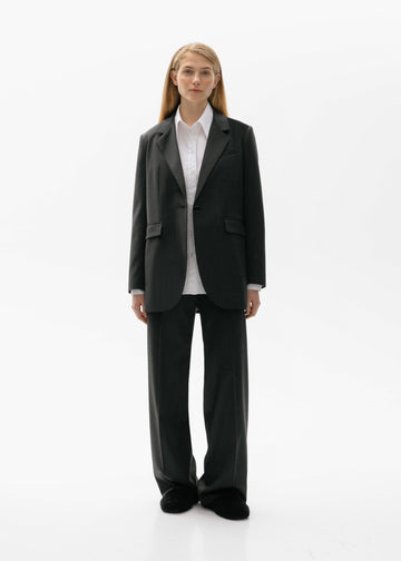 Single-Breasted Grey Jacket