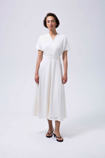 Cream Wrap Maxi Dress