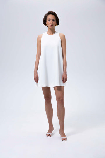 Cream Flared Mini Dress