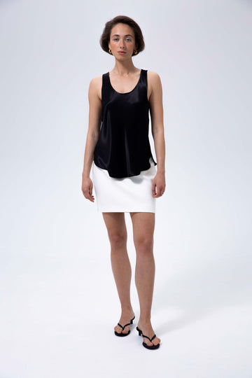 Black Satin Tank Top