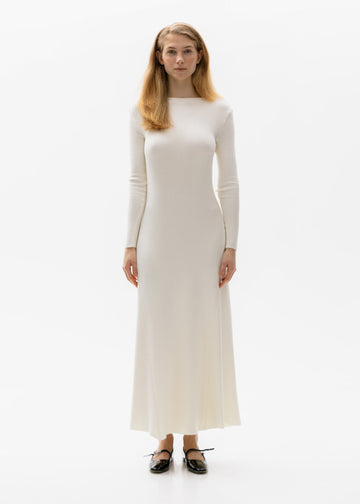 Knitted Maxi Dress with Open Back