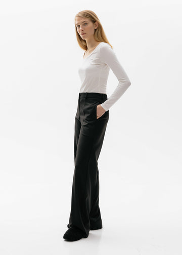 Black Straight-Leg Pants
