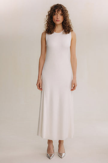 Knitted Cream Maxi Dress