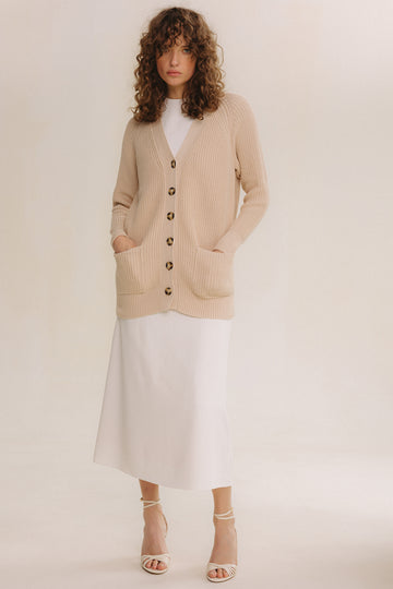 Beige Knitted Cardigan