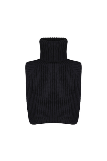 Black Knitted Collar with 30% Cashmere