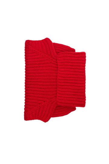 Red Knitted Collar with 30% Cashmere