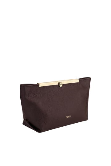 Коричневий шкіряний клатч