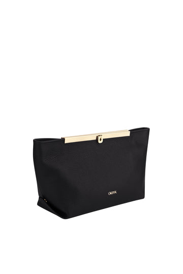 Чорний шкіряний клатч