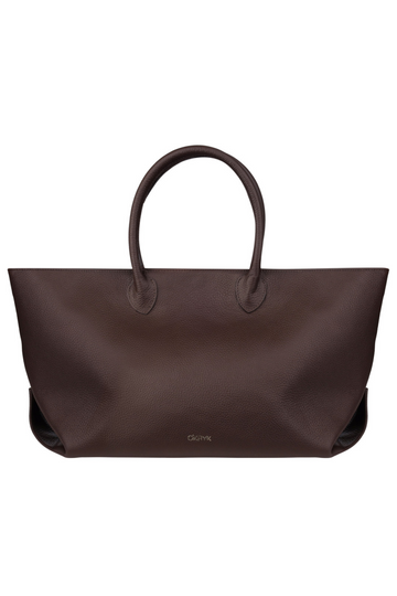 Brown Open Top Tote Leather Bag