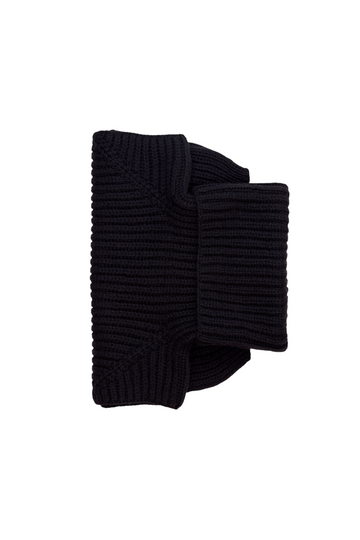 Black Knitted Collar with 30% Cashmere