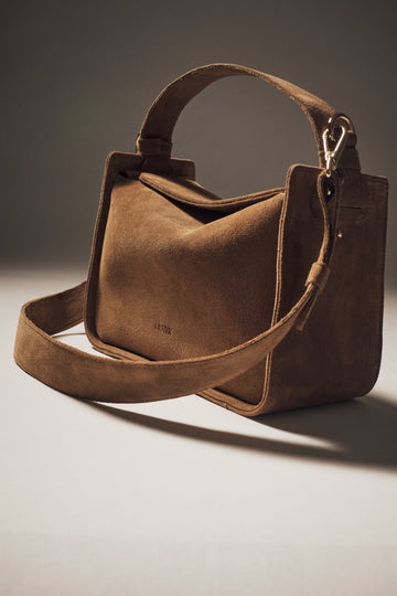 Caramel Flap Suede Bag