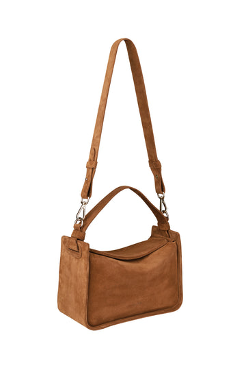 Caramel Flap Suede Bag