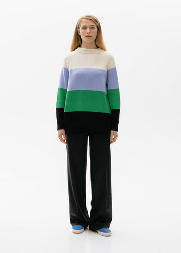 Merino Sweater with Wide Stripes
