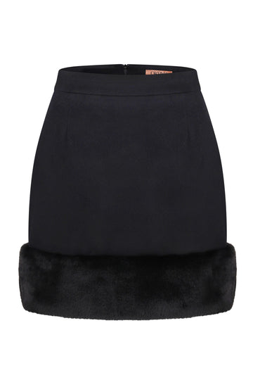 Mini Skirt with Artificial Fur